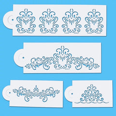 DAMASK FLOWER STENCIL SET 4 PCS