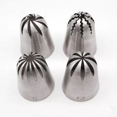 EXTRA  LARGE 4 PC STAINLESS STEEL NOZZLE SET