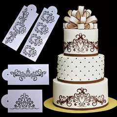 DAMASK FLOWER STENCIL SET 4 PCS
