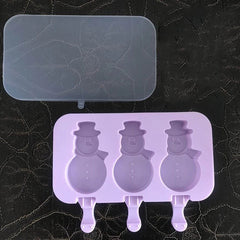 MINI SNOWMAN CAKESICLES/ICE POP/LOLLIPOP MOULD 3 PCS