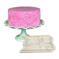 LARGE ROSETTE RUFFLE BAS RELIEF MOULD