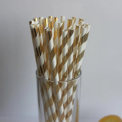 METALLIC LOLLIPOP/CAKE POP STICKS/STRAWS 25 PCS