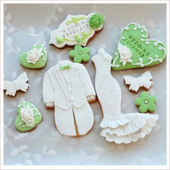 BRIDE & GROOM  WEDDING OUTFIT COOKIE CUTTER SET
