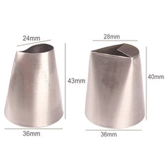 LARGE LEAVES STAINLESS STEEL NOZZLE SET 2PCS