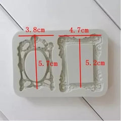 MINI RECTANGLE MIRROR FRAMES MOULD 2PCS