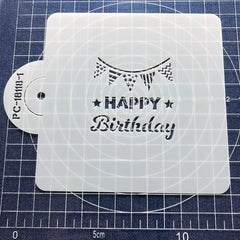 MINI HAPPY BIRTHDAY MESSAGE STENCIL 12 BY 12CM 1 PC