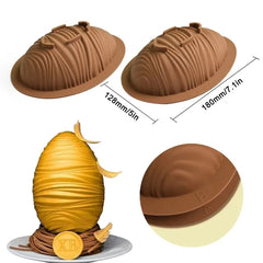 THIN RIDGES 3D LARGE EGG CHOCOLATE MOULD 2PC SET