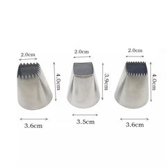 3 PC SQUARE STAINLESS STEEL LARGE NOZZLE SET