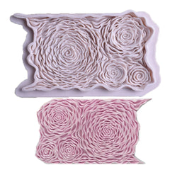 LARGE ROSETTE RUFFLE BAS RELIEF MOULD