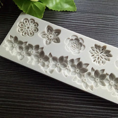 SMALL FLOWERS BORDER MOULD WITH FILLER FLOWERS (GREY)