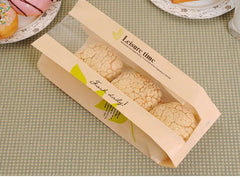 PLAIN BROWN GUSETTED COOKIE BAGS WITH WINDOW (NON POLYCOATED)