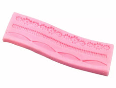 FLOWER & RIBBON SILICONE BORDER MOULD 3 TYPES (GREY)