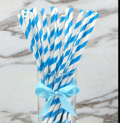 STRIPES LOLLIPOP/CAKE POP STICKS/STRAWS 24 PCS