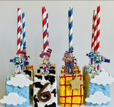 STRIPES LOLLIPOP/CAKE POP STICKS/STRAWS 24 PCS