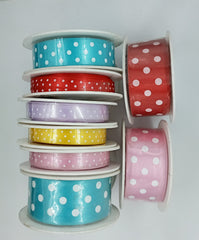 PINK WITH WHITE POLKA DOTS RIBBON