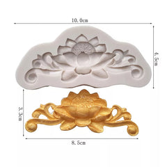 LOTUS FLOWER CENTER WITH SCROLL BORDER MOULD