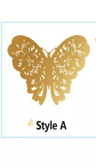 GOLD FOIL PAPER BUTTERFLIES CAKE TOPPER 1PC