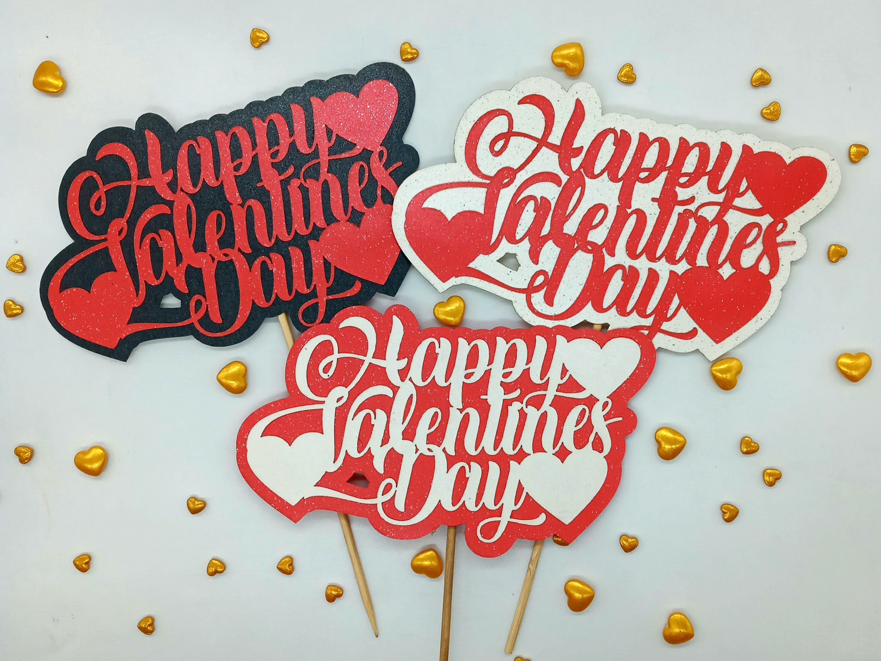 HAPPY VALENTINES DAY PAPER TOPPER 1PCS – Theafrocakery
