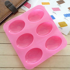 6 CAVITY OVAL SOAP SHAPE MOULD (RANDOM COLOUR)