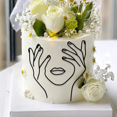 LADY WITH HANDS OVER EYES CAKE CHARM TOPPER
