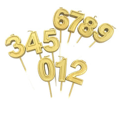 GOLDEN HAPPY BIRTHDAY NUMBER CANDLES