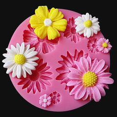 MINI ASSORTED DAISY FLOWERS MOULD 6PCS