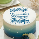 RAMADAN KAREEM MESSAGE WITH FLOWERS CAKE STENCIL