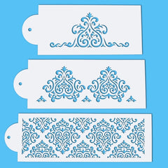 FILIGREE DAMASK STENCIL SET 3 PCS