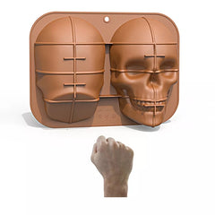 HALLOWEEN LARGE 3D SKULL/SKELETON HEAD CHOCOLATE MOULD