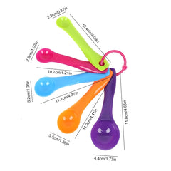 RAINBOW COLORED MEASURING SPOONS - 5PCS SET