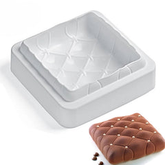 3D QUILTED SQUARE CHOCOLATE MOUSSE MOULD