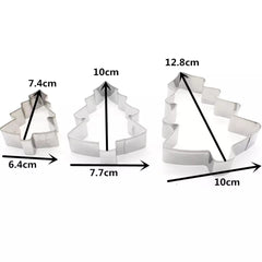 LARGE CHRISTMAS TREE COOKIE CUTTER SET 3PCS