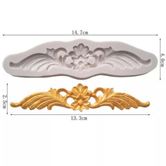 DAISY FLOWER CENTER WITH WINGS SCROLL BORDER MOULD