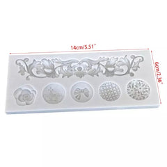 SCROLL AND BUTTONS/BROOCH MOULD