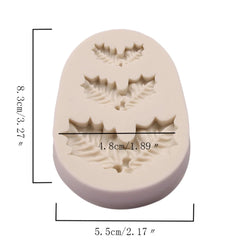 HOLY LEAF / CHRISTMAS PLANT MOULD 3 PCS