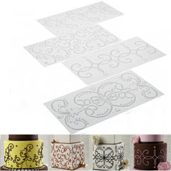 FONDANT EMBOSSER SCROLL IMPRINTS SET 4 PCS {CLEAR}