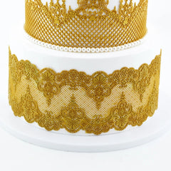 SCALLOP DAMASK CAKE LACE MAT