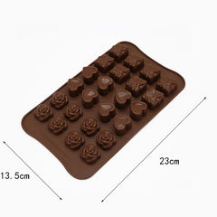 MINI LOVE HEARTS, ROSES & GIFTS CHOCOLATE MOULD 24 CAVITY