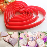 LARGE LOVE HEARTS COOKIE CUTTERS SET 6 PCS