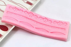 FLOWER & RIBBON SILICONE BORDER MOULD 3 TYPES (GREY)