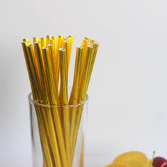 METALLIC LOLLIPOP/CAKE POP STICKS/STRAWS 25 PCS