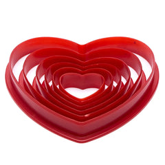 LARGE LOVE HEARTS COOKIE CUTTERS SET 6 PCS