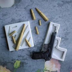 GUN AND BULLETS MOULDS 1 PC