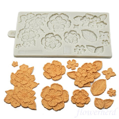 BRUSH STROKES ROSE FLOWERS MOULD 12PCS