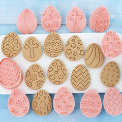 EASTER EGGS COOKIE CUTTER WITH EMBOSSER SET 10 PCS