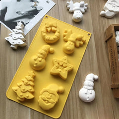 LARGE CHRISTMAS THEMED CHOCOLATE MOULD 6 CAVITY