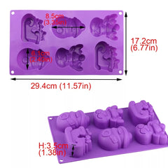 LARGE CHRISTMAS THEMED CHOCOLATE MOULD 6 CAVITY