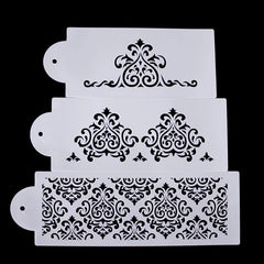 FILIGREE DAMASK STENCIL SET 3 PCS
