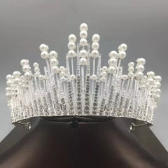 TIARA WITH RHINESTONE AND BEADS TOPPER