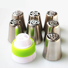 11 PC STAINLESS STEEL RUSSIAN PIPING TIPS NOZZLE SET